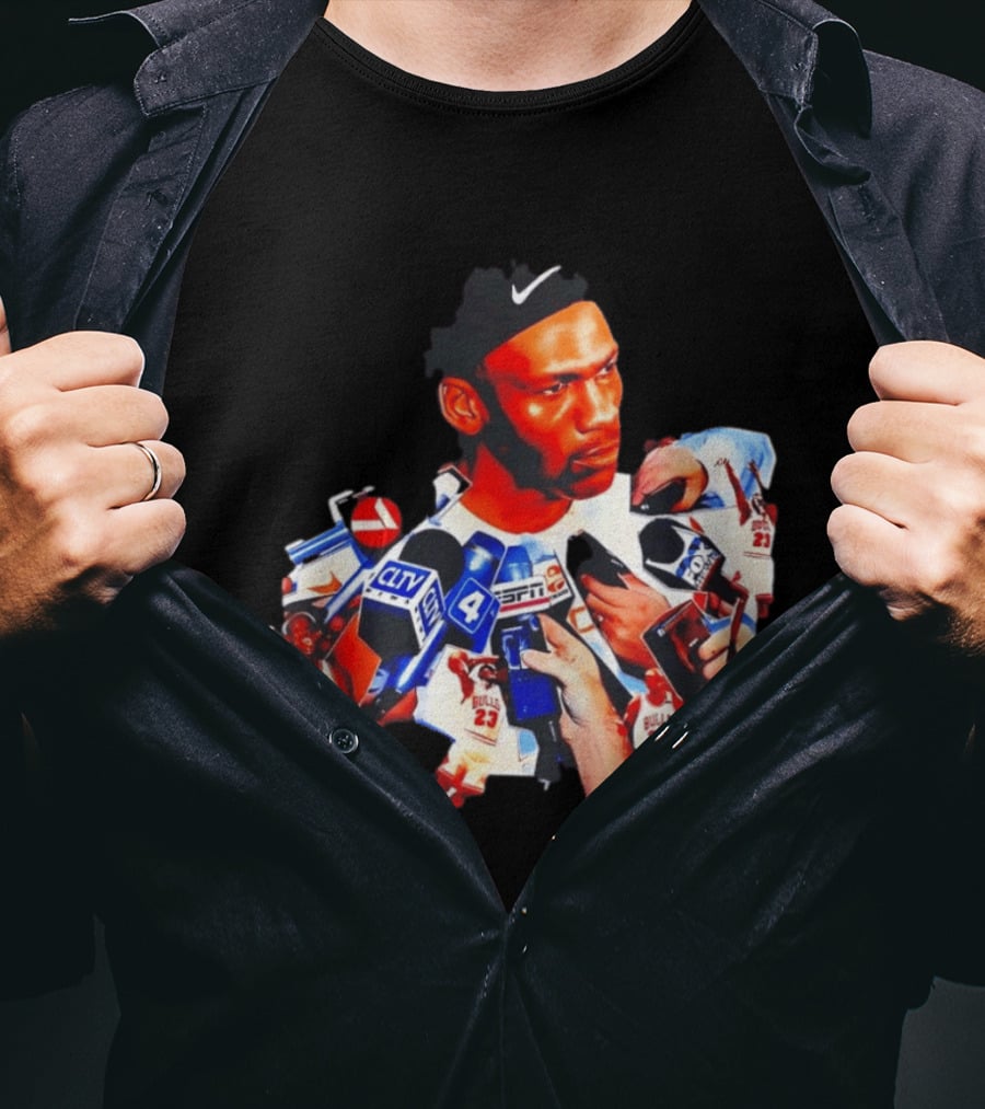 Michael Jordan Press Conference CLTV ESPN FOX Bulls T-Shirt