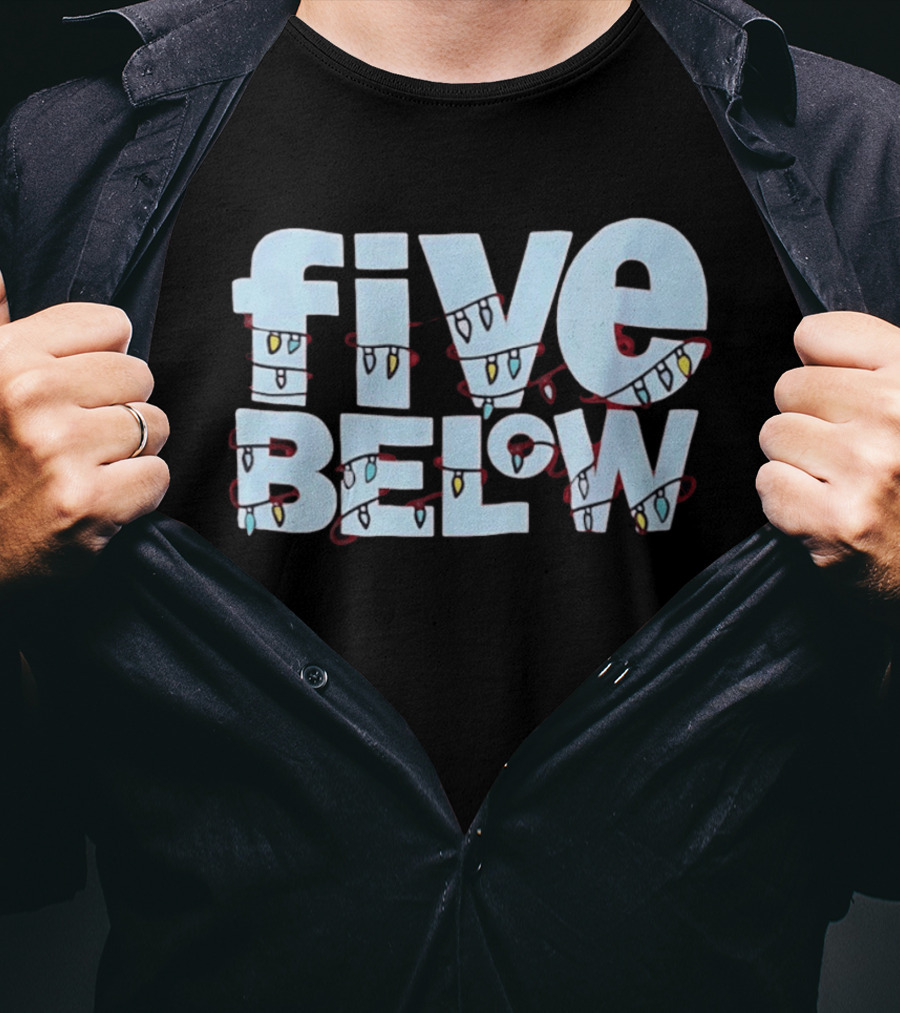 Five Below Holiday Festive Christmas Lights Decoration T-Shirt