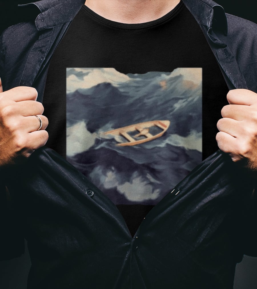 Morat Store Demasiado Lejos Boat On Stormy Seas Crewneck T-Shirt