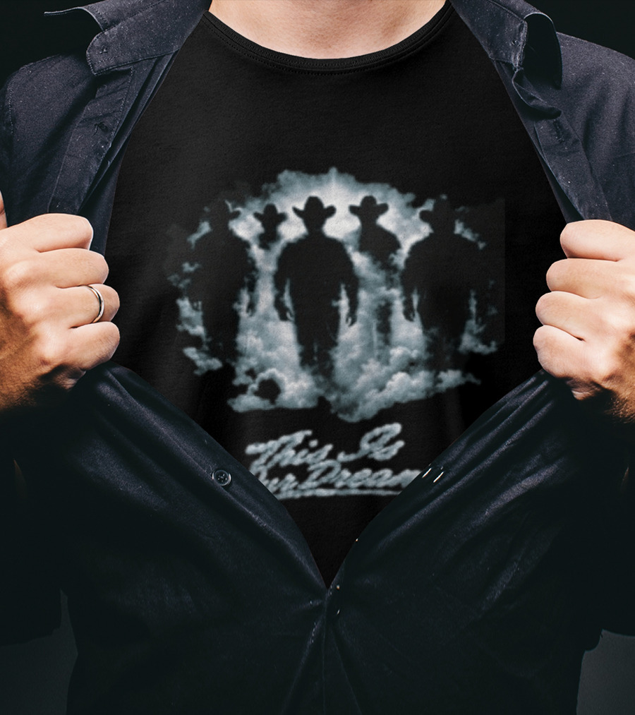 Fuerza Regida Malos Pasos Cowboy Silhouette Clouds T-Shirt
