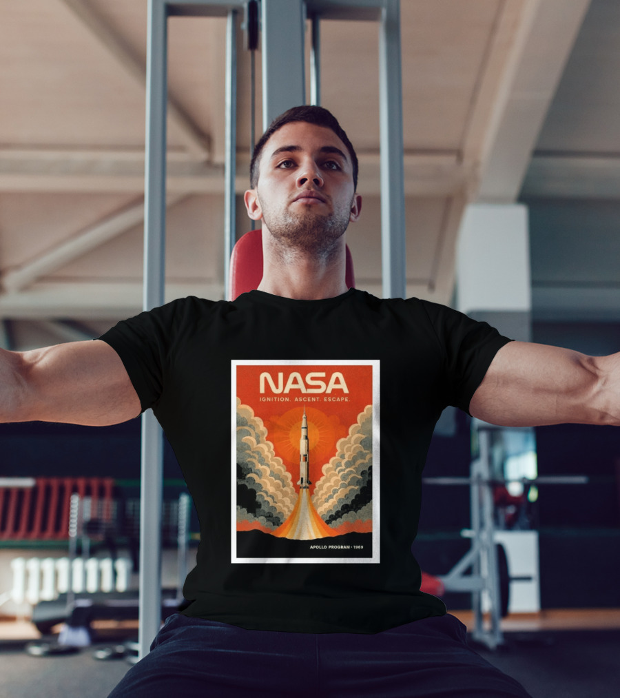 NASA Ignition Ascent Escape Apollo Program 1969 Rocket Launch T-Shirt