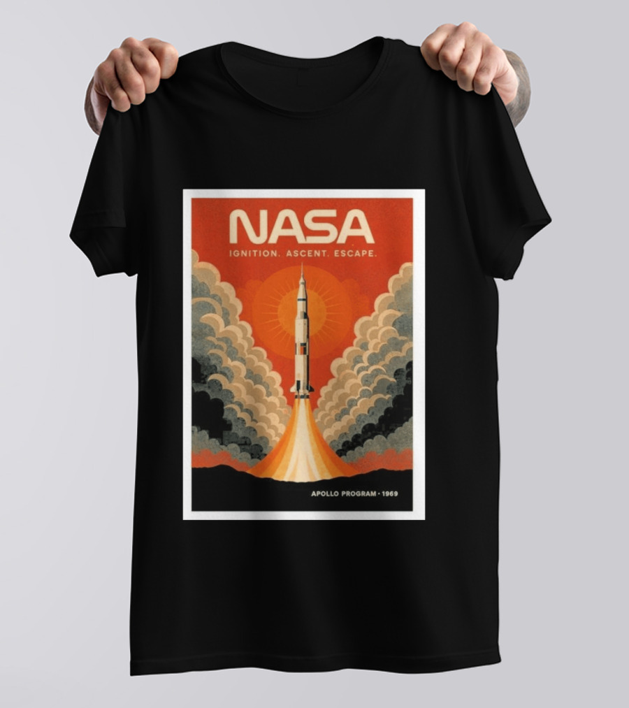 NASA Ignition Ascent Escape Apollo Program 1969 Rocket Launch T-Shirt