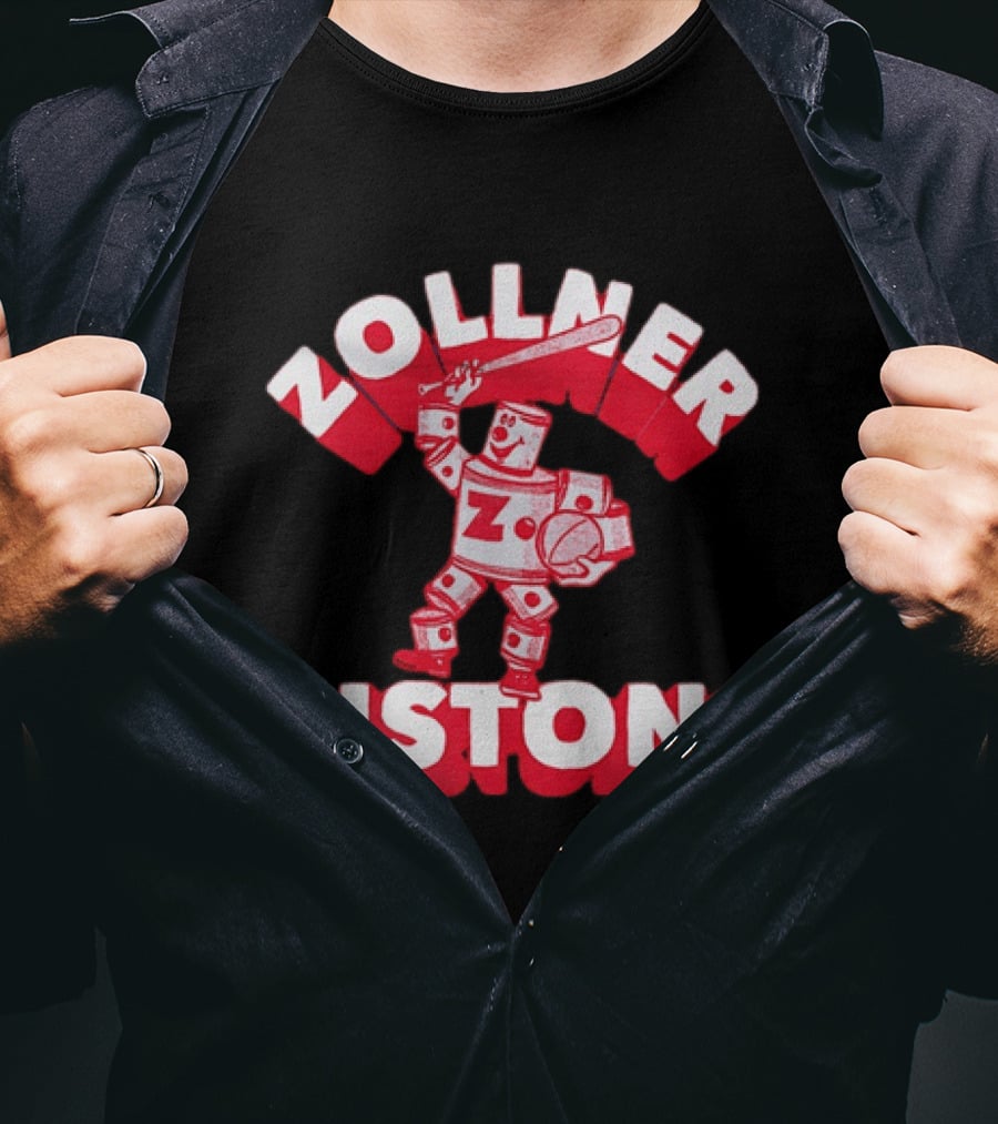 Zollner Pistons Vintage Robot Baseball Character NBA History T-Shirt