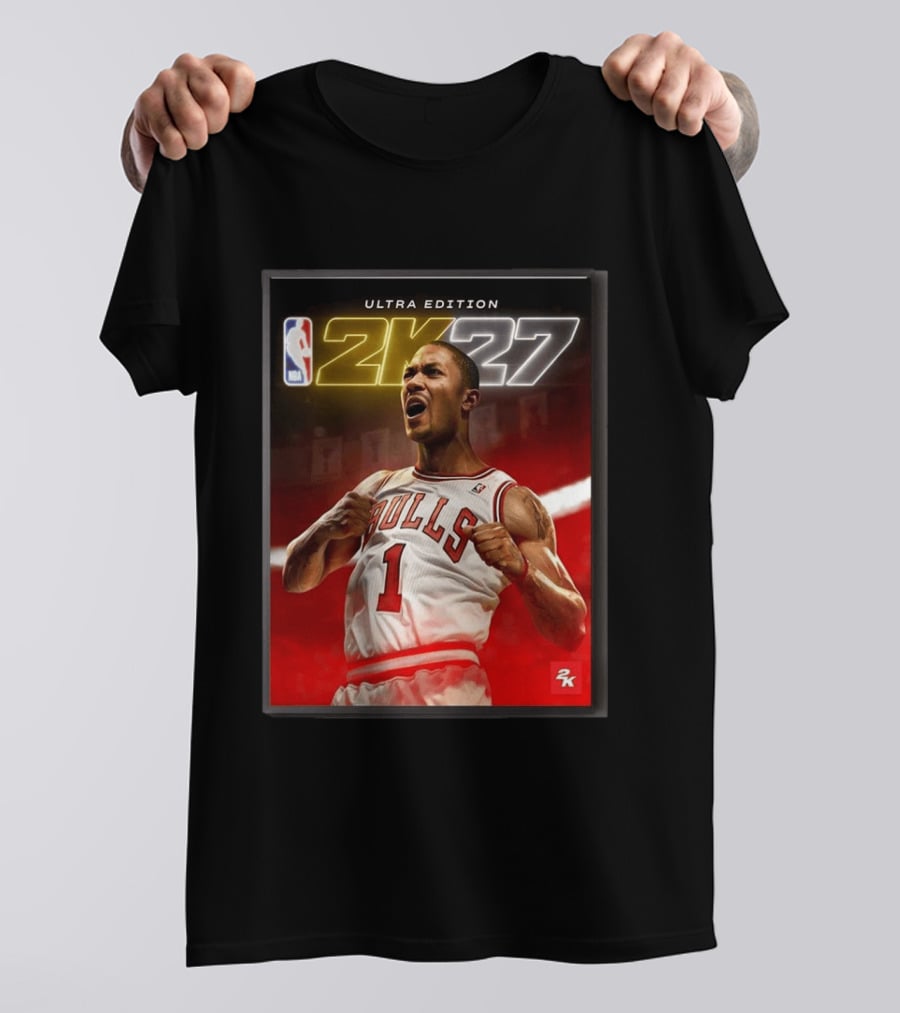 NBA 2K27 Ultra Edition Derrick Rose Bulls Cover Athlete T-Shirt