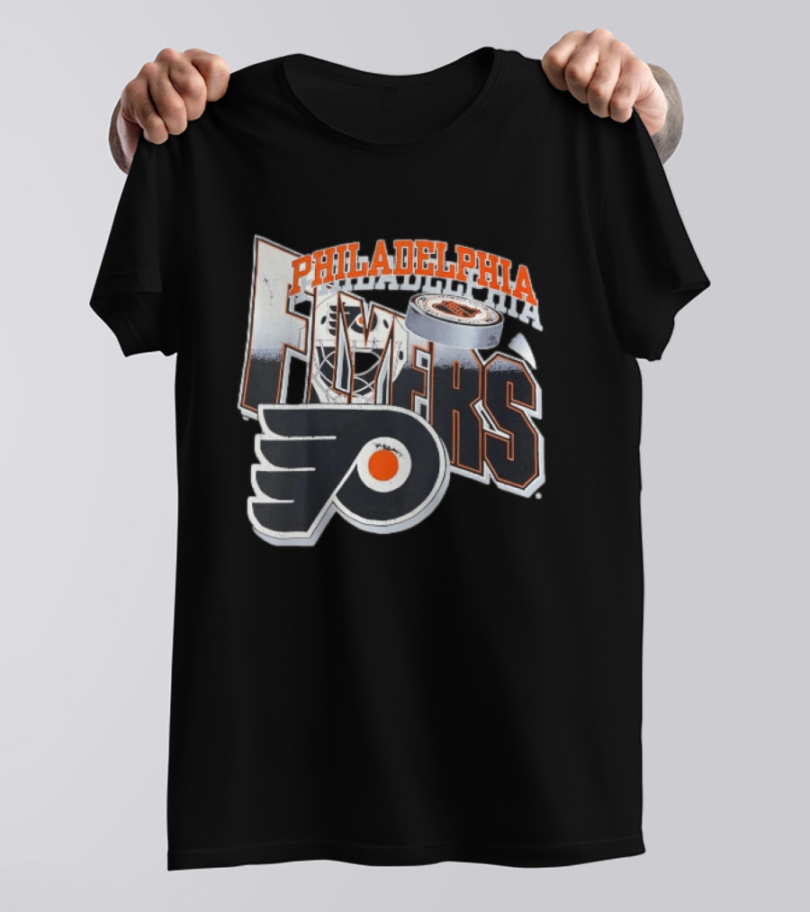 Philadelphia Flyers Goalie Mask Hockey Puck NHL Team T-Shirt