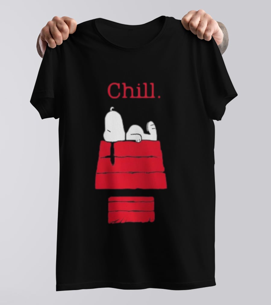 Peanuts Snoopy Chill Relaxing On Red Doghouse T-Shirt