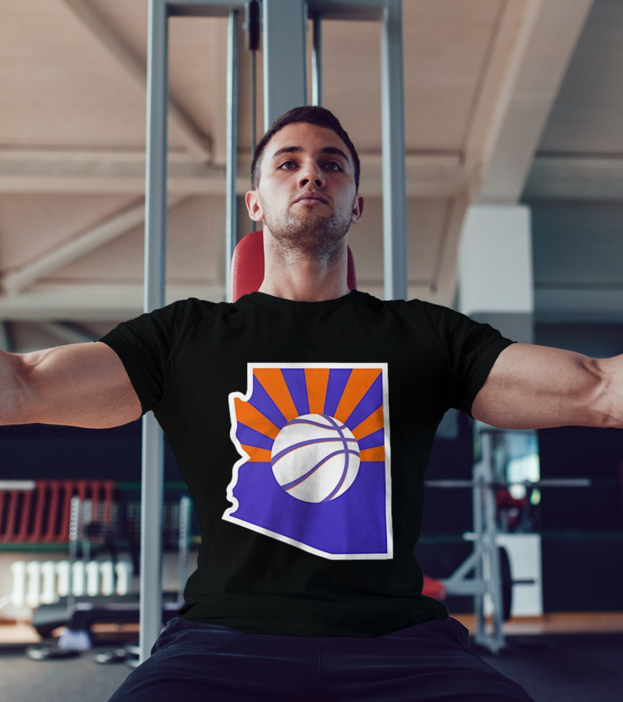 Phoenix Suns Arizona Basketball State Map Suns Set T-Shirt