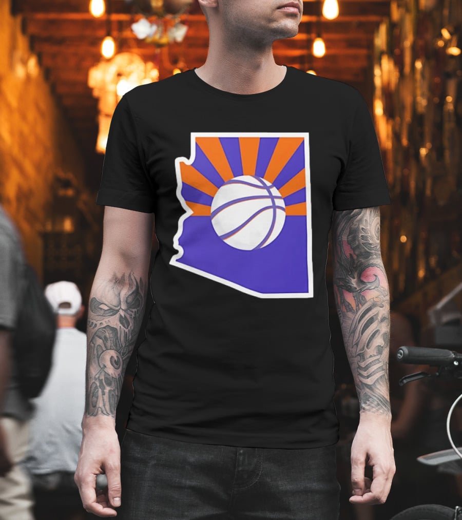 Phoenix Suns Arizona Basketball State Map Suns Set T-Shirt