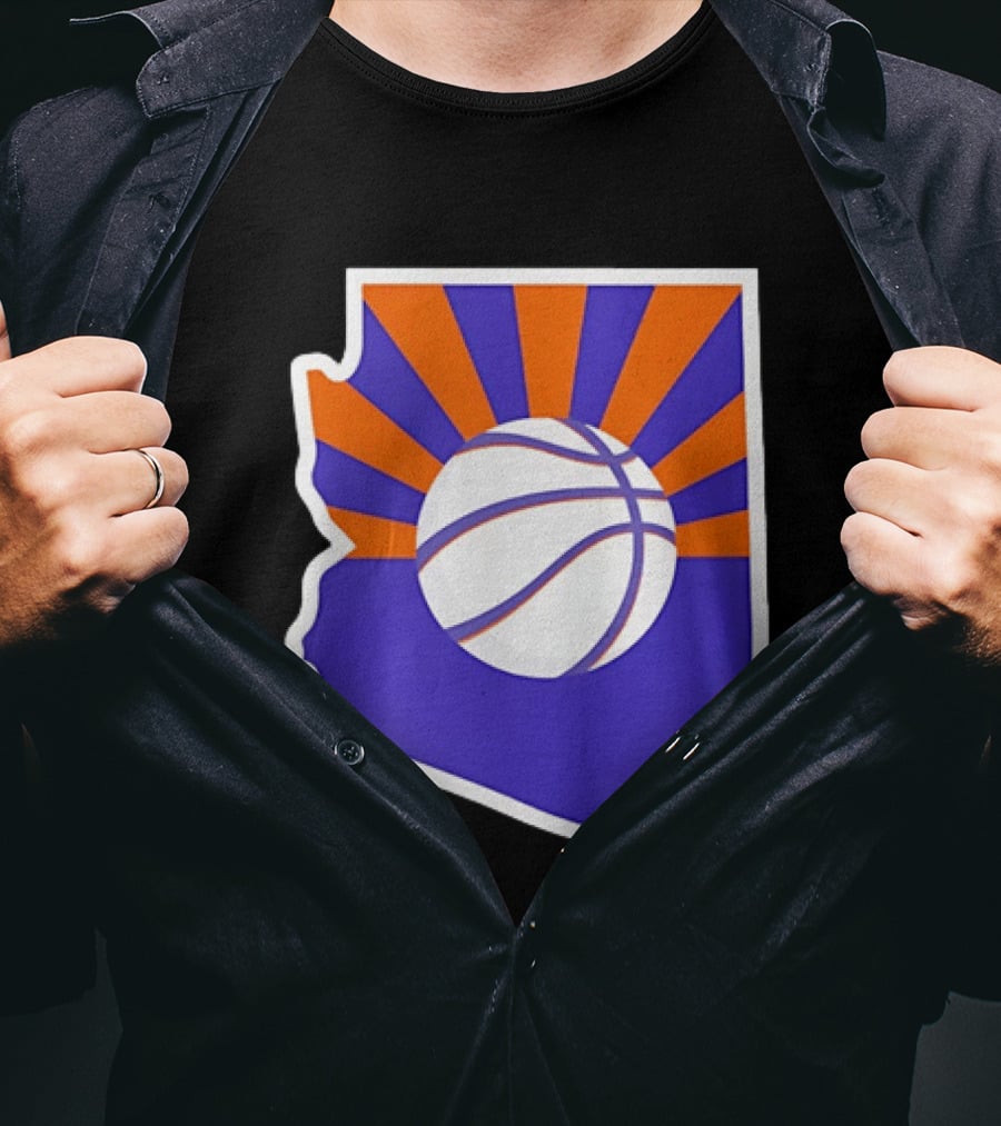 Phoenix Suns Arizona Basketball State Map Suns Set T-Shirt