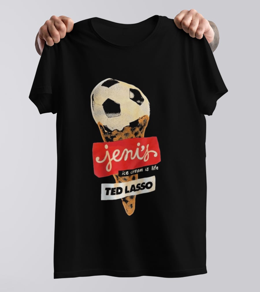 Jeni's Ice Cream Is Life Soccer Cone Ted Lasso T-Shirt