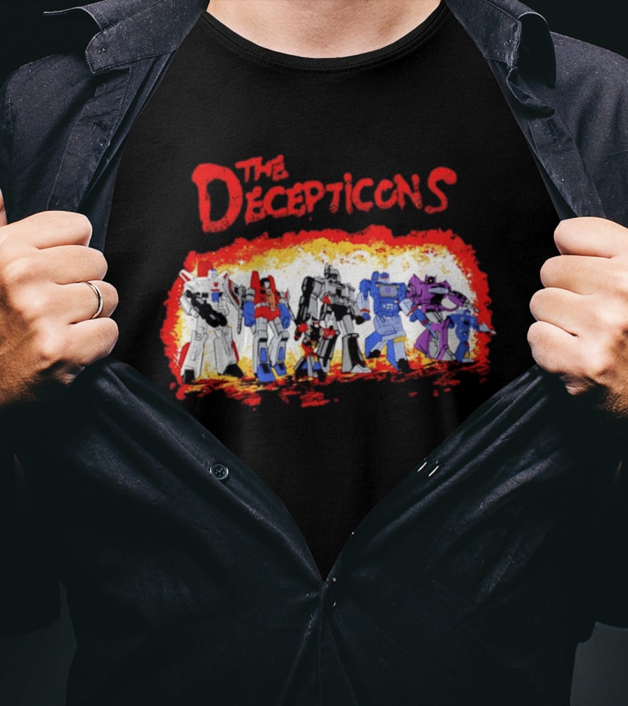 The Decepticons Transformers Group Distressed Vintage Look T-Shirt