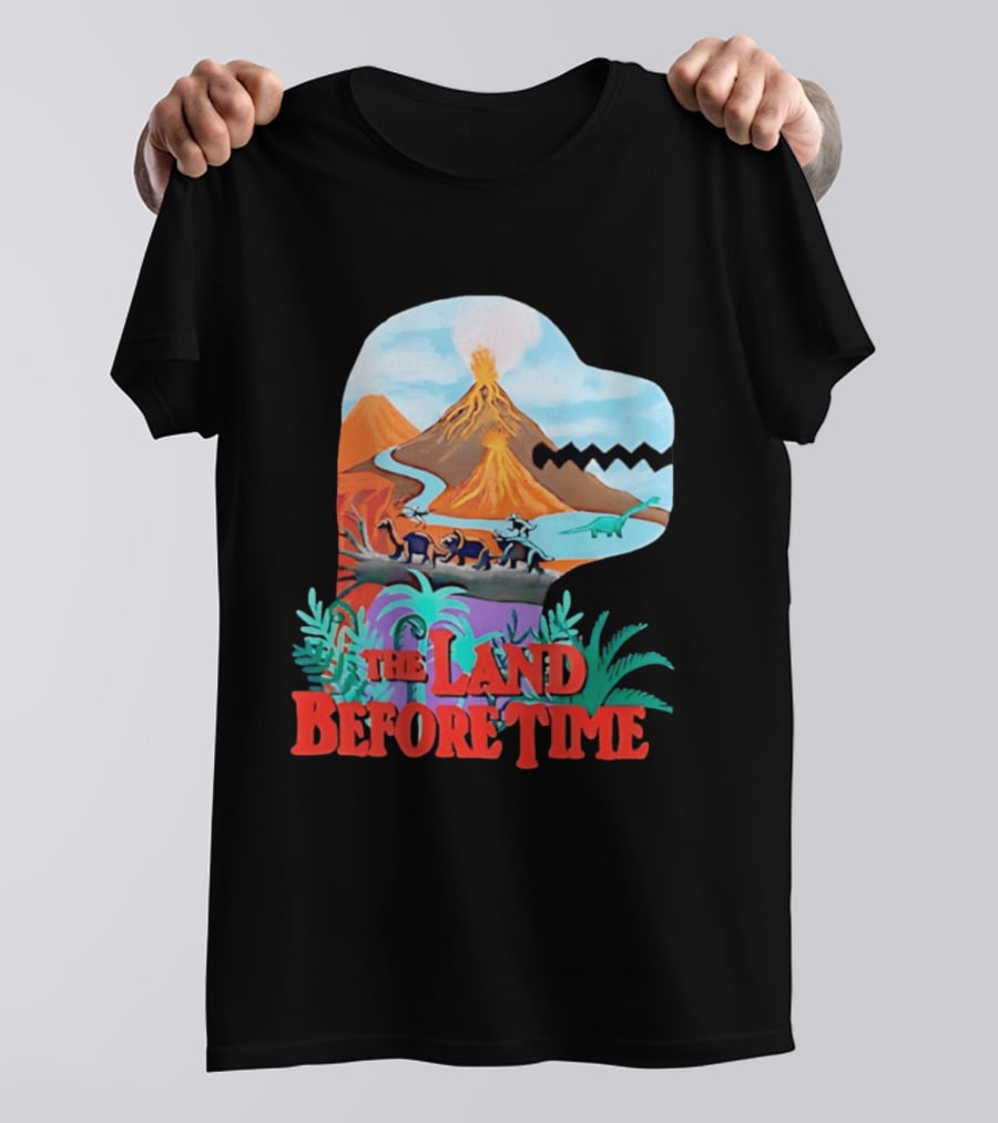 The Land Before Time Dinosaur Volcano Landscape T-Shirt