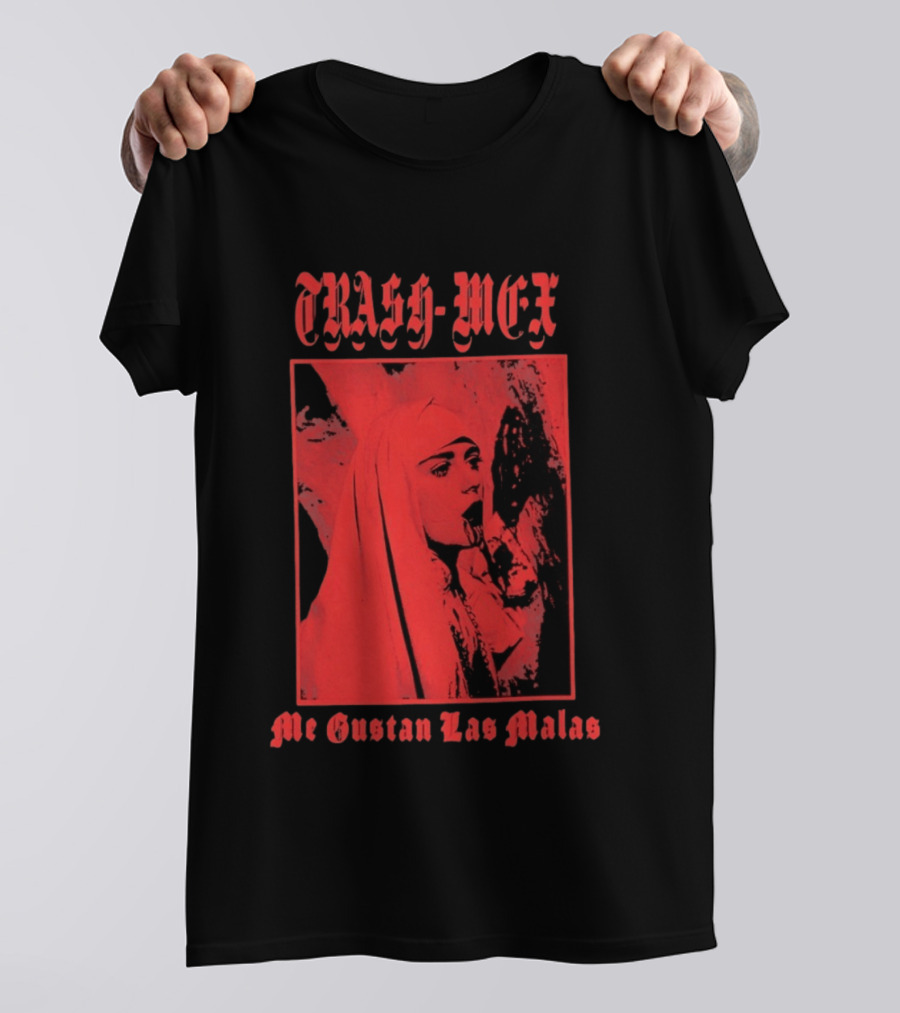 Trash Mex Me Gustan Las Malas Nun Iconic Red Nun T-Shirt