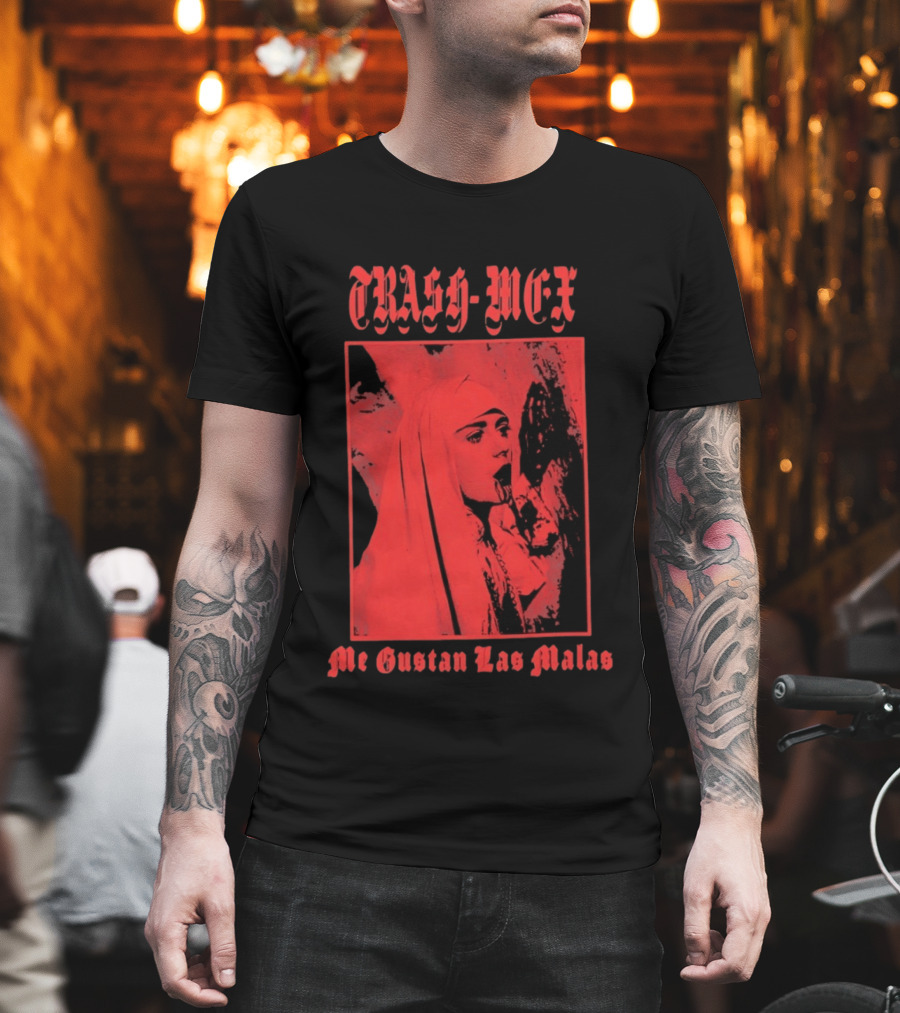 Trash Mex Me Gustan Las Malas Nun Iconic Red Nun T-Shirt