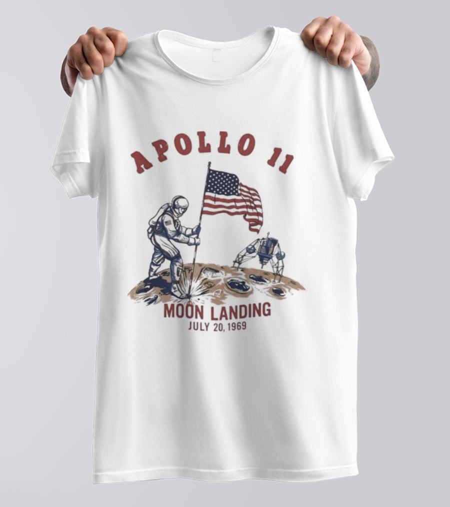 Apollo 11 Moon Landing Astronaut Flag July 20 1969 T-Shirt