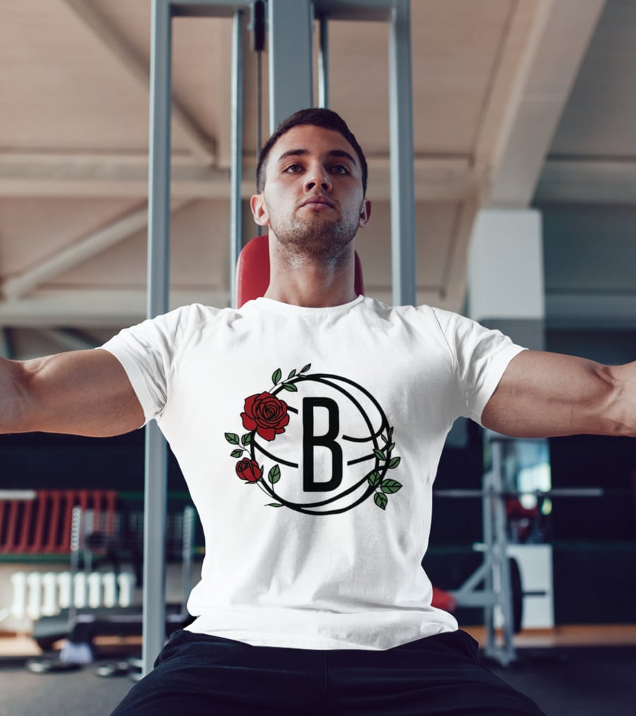 Brooklyn Nets Floral Basketball Rose B T-Shirt