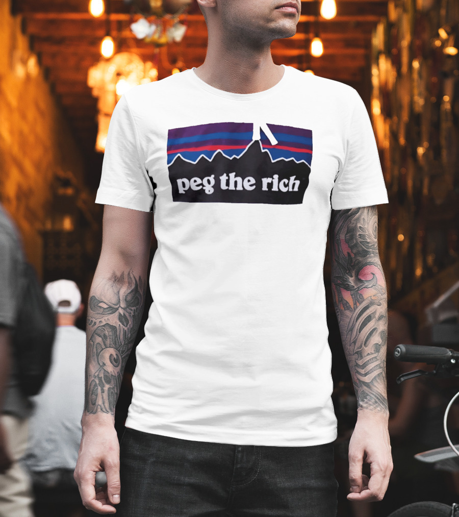 Peg The Rich Satire Mountain Peaks T-Shirt