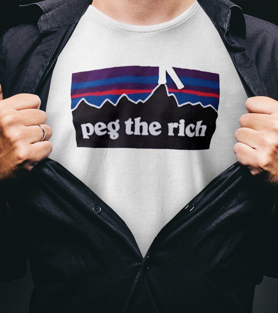 Peg The Rich Satire Mountain Peaks T-Shirt