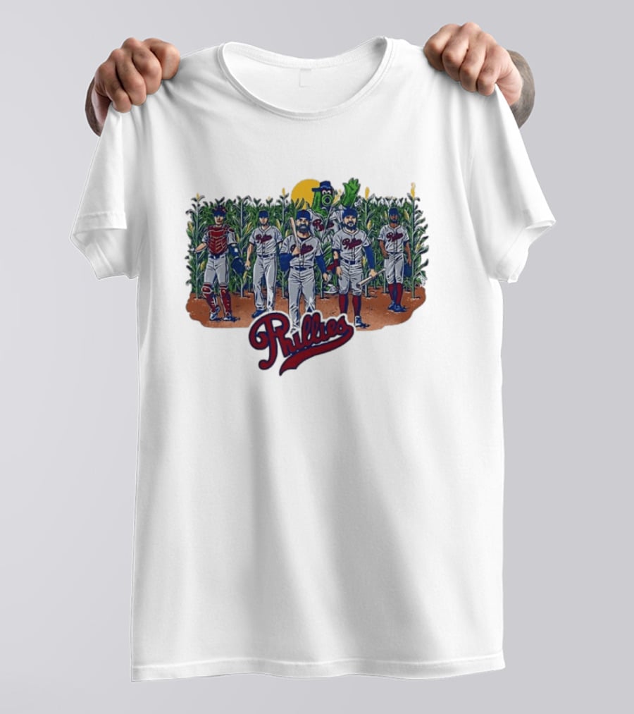 Philadelphia Phillies Players And Phillie Phanatic Among Cornfield T-Shirt