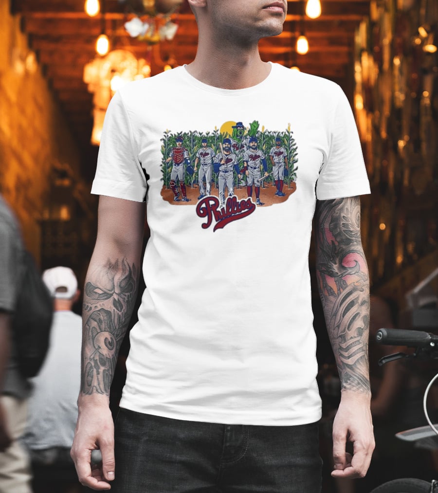Philadelphia Phillies Players And Phillie Phanatic Among Cornfield T-Shirt