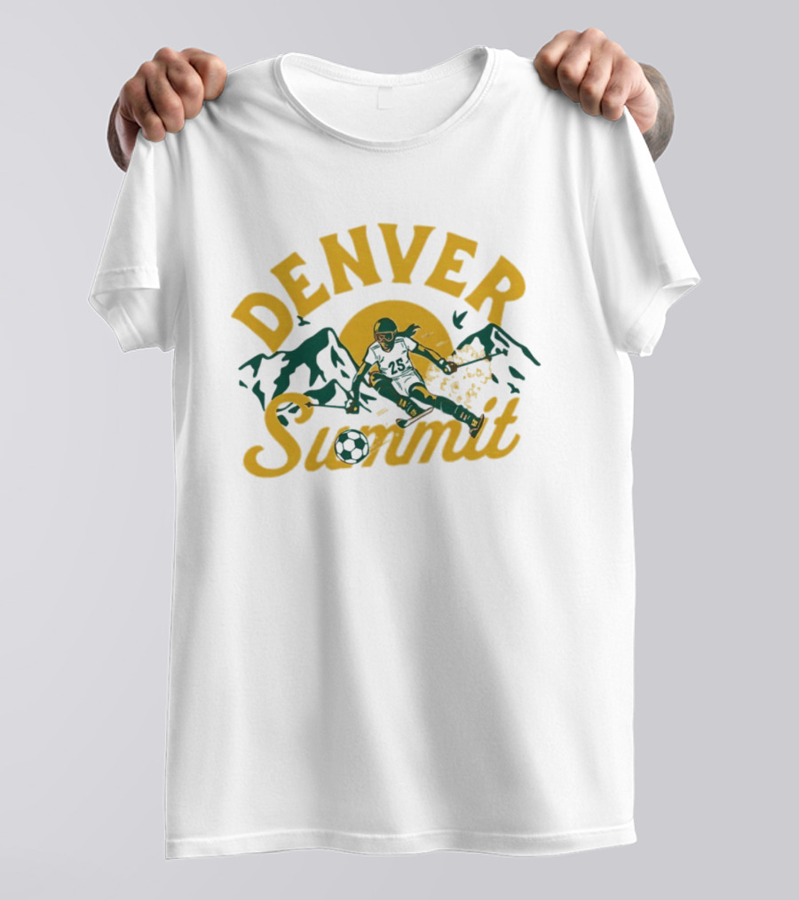Denver Summit Number 25 Skiing Down Mountain Soccer T-Shirt