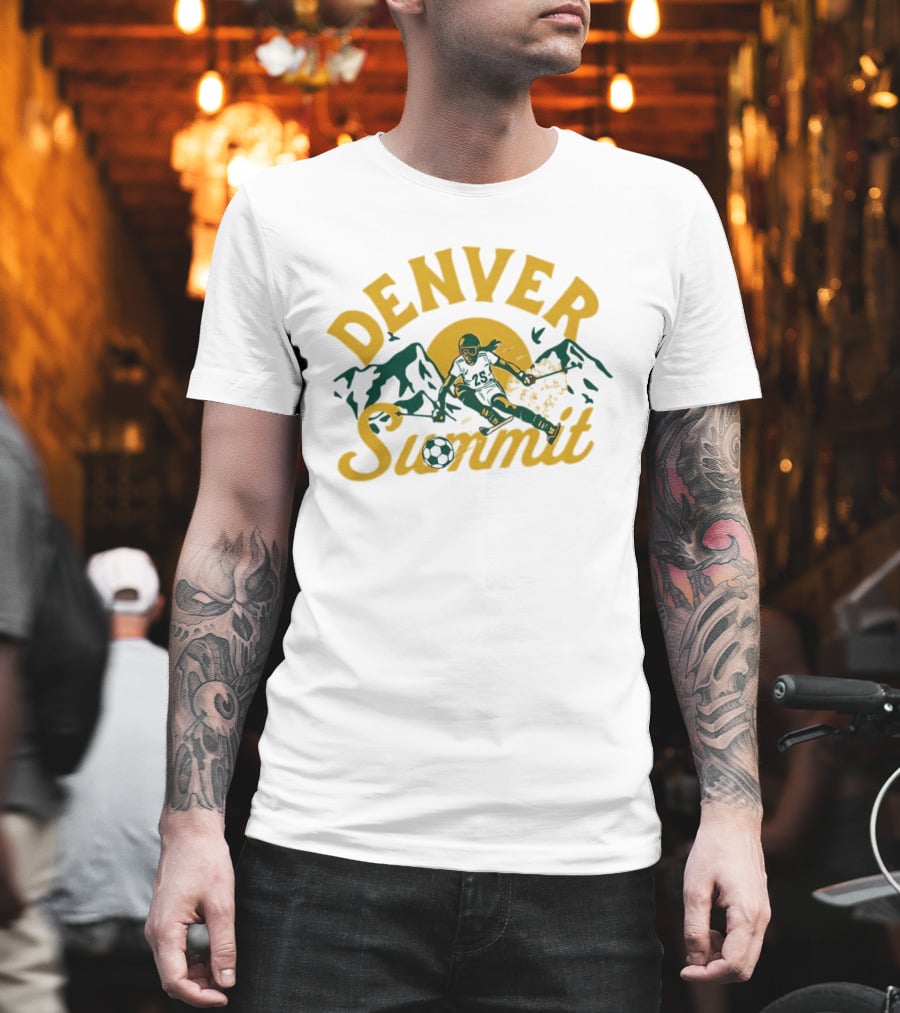 Denver Summit Number 25 Skiing Down Mountain Soccer T-Shirt