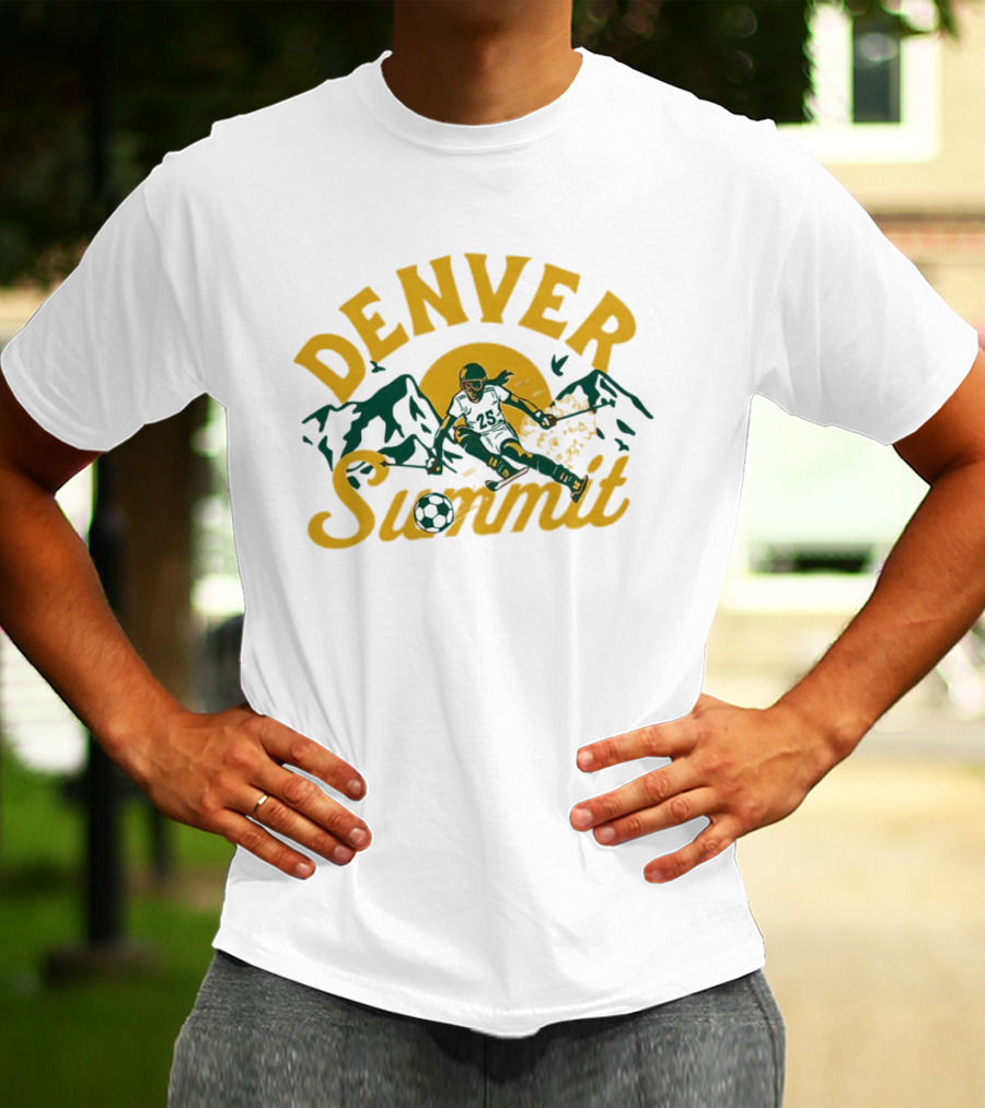 Denver Summit Number 25 Skiing Down Mountain Soccer T-Shirt