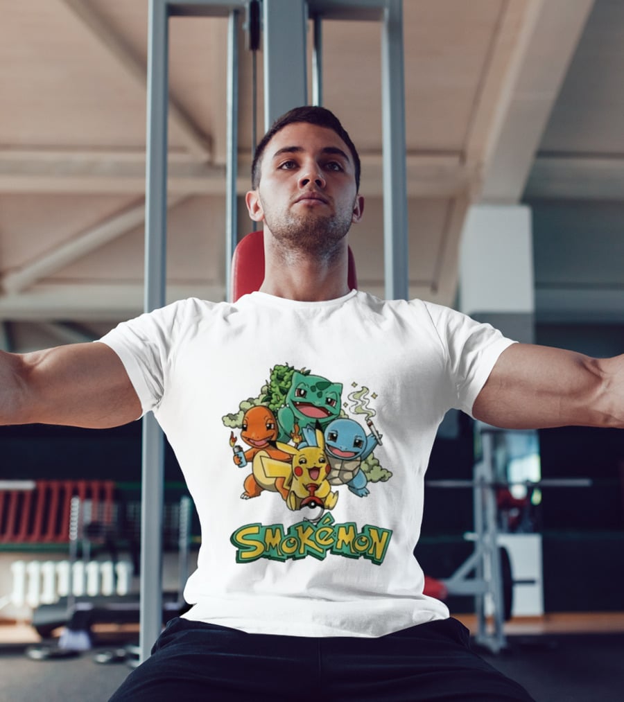 Smokemon Pikachu Charmander Squirtle Bulbasaur Fun T-Shirt