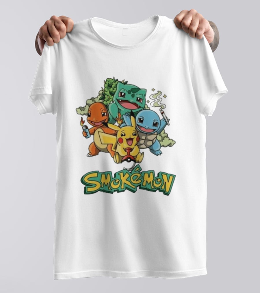 Smokemon Pikachu Charmander Squirtle Bulbasaur Fun T-Shirt