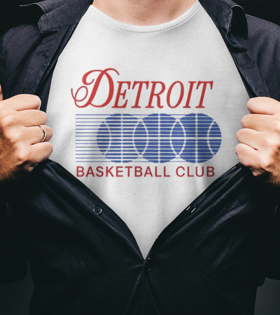 Detroit Basketball Club Basketball Silhouette Stripes T-Shirt