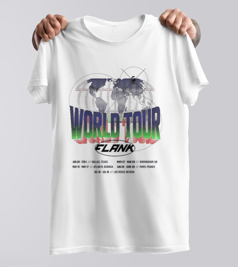 World Tour Flank With Globe And Concert Dates T-Shirt