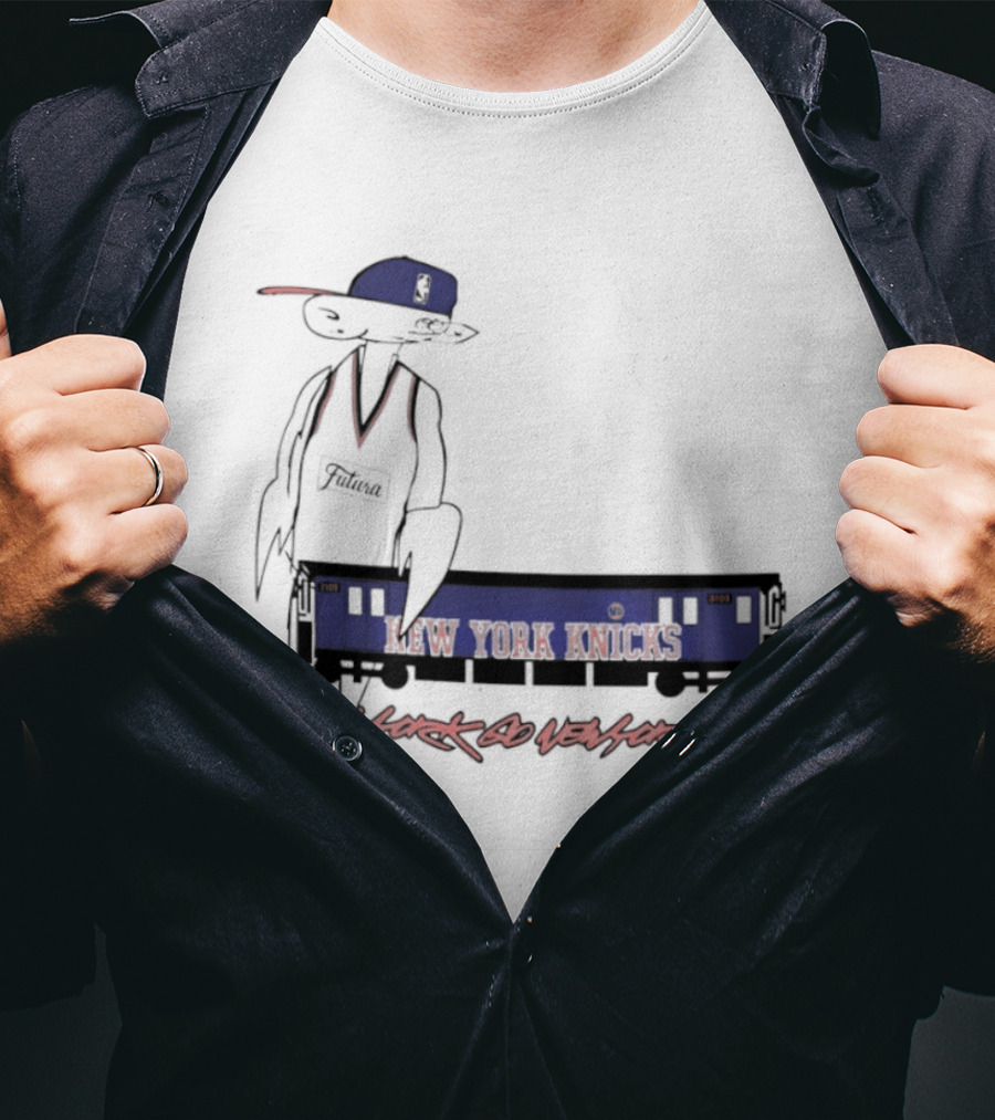 Futura New York Knicks Go New York Go Subway Train Basketball T-Shirt