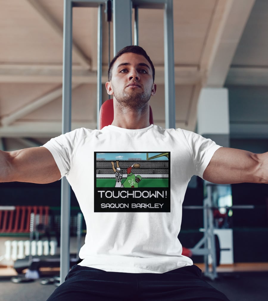 Touchdown Saquon Barkley Pixel Philadelphia Eagles T-Shirt