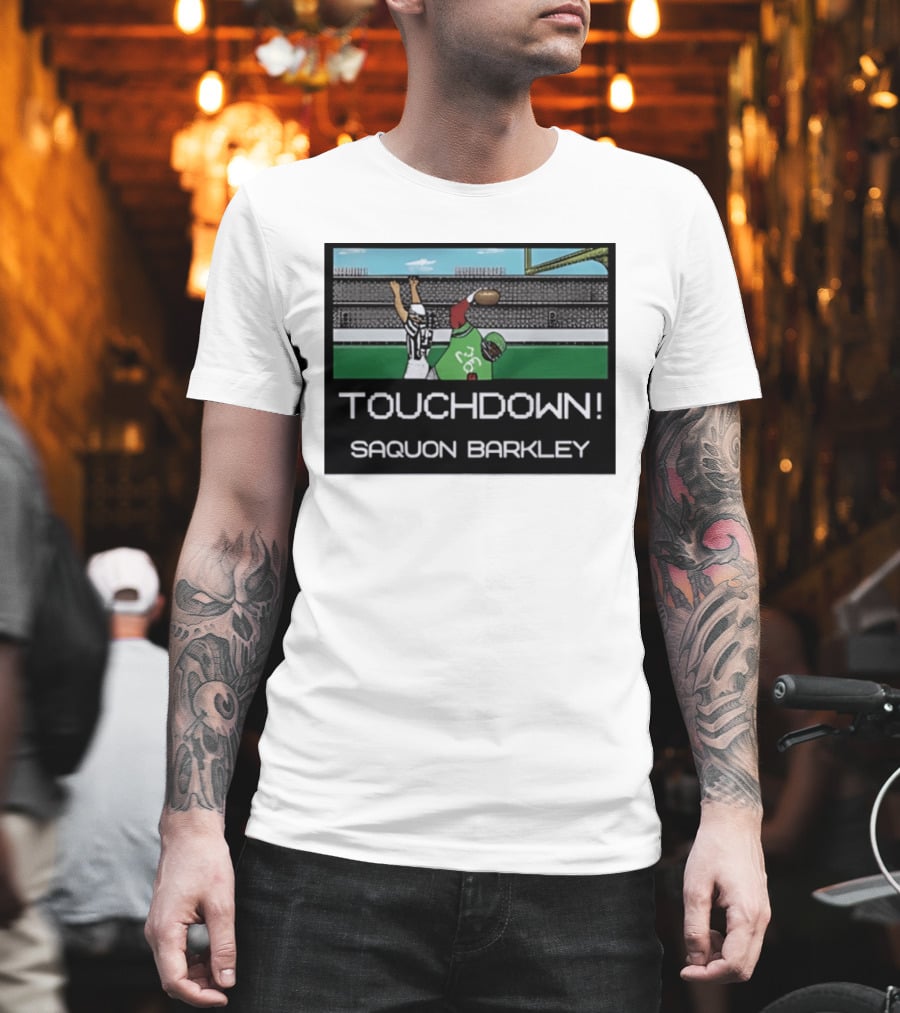 Touchdown Saquon Barkley Pixel Philadelphia Eagles T-Shirt