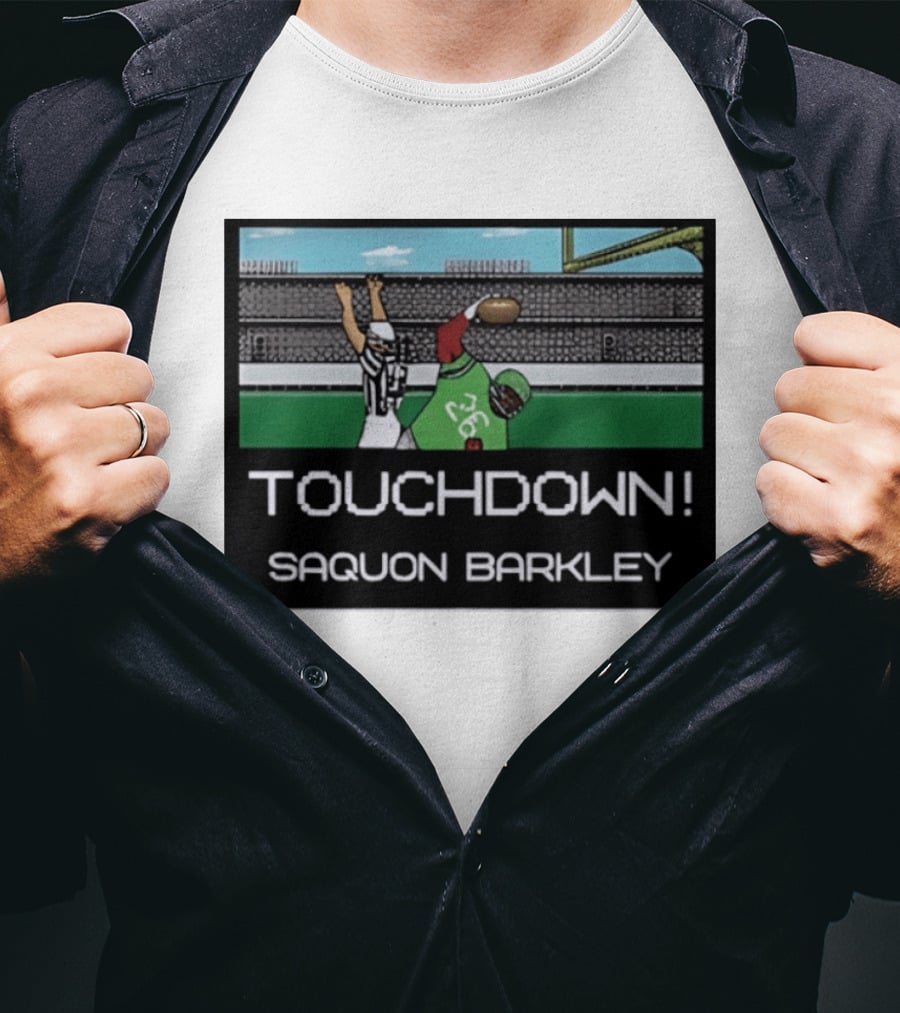Touchdown Saquon Barkley Pixel Philadelphia Eagles T-Shirt
