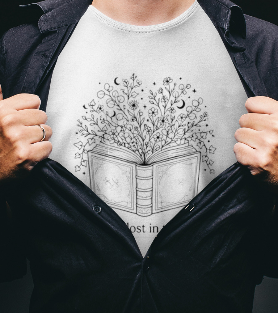 Getting Lost In The Plot Floral Storybook T-Shirt