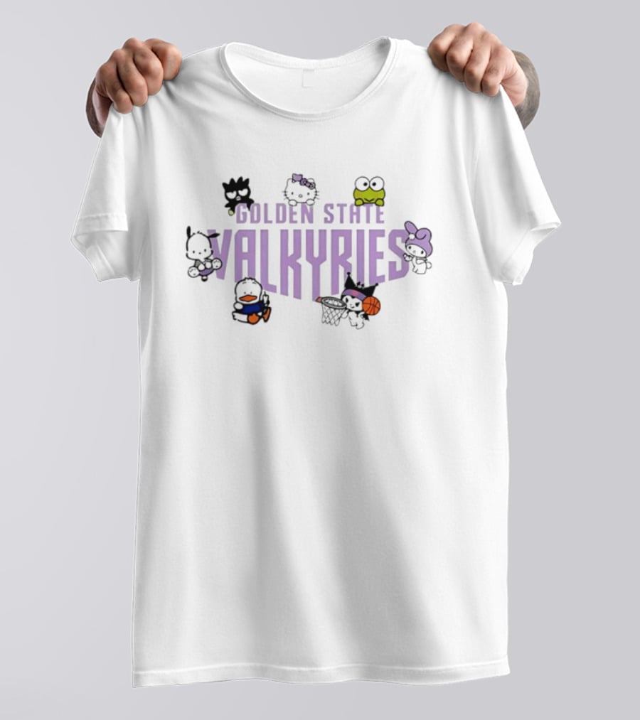 Golden State Valkyries Hello Kitty Sanrio Basketball Team Characters T-Shirt