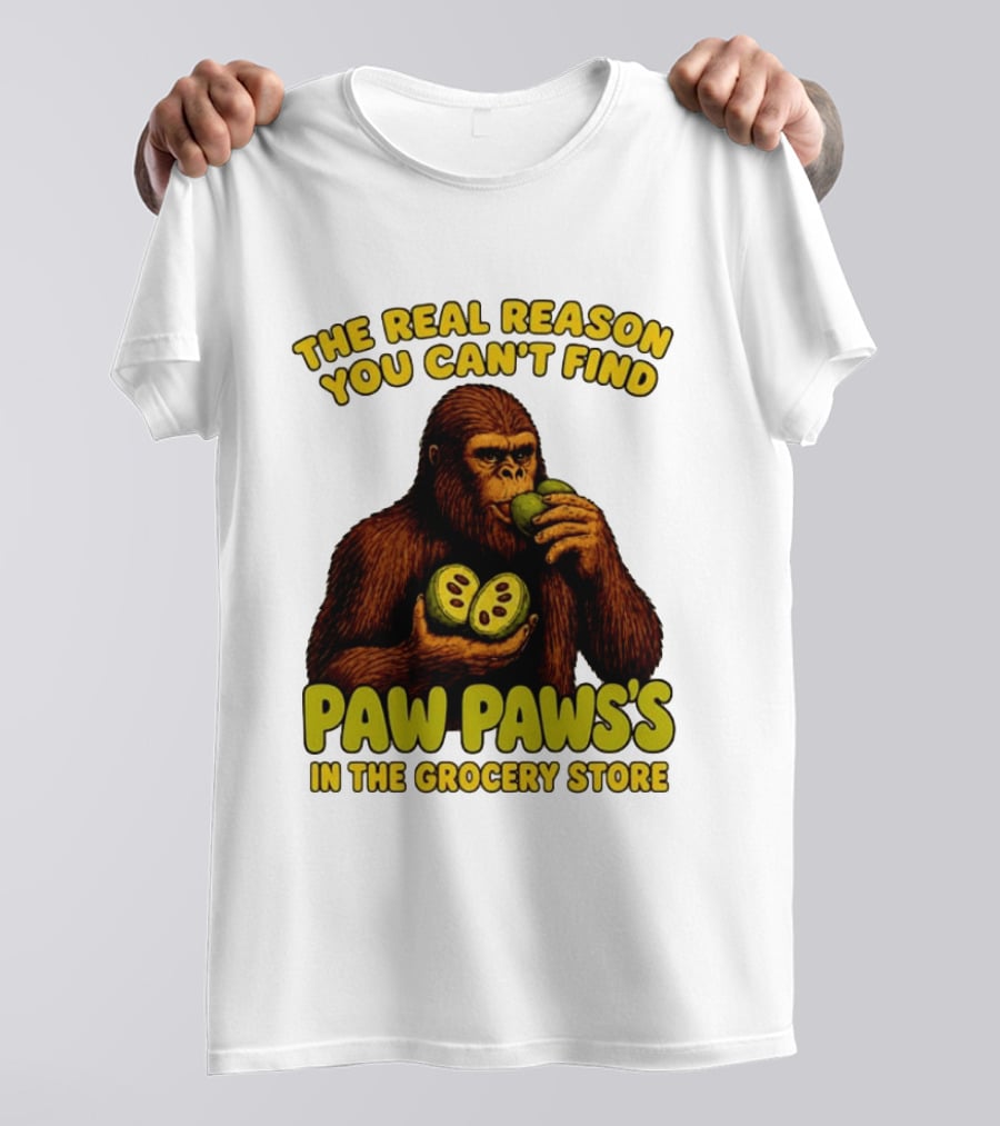 Pawpaw Fruit Mystery Sasquatch Eating Pawpaws In Grocery Store T-Shirt