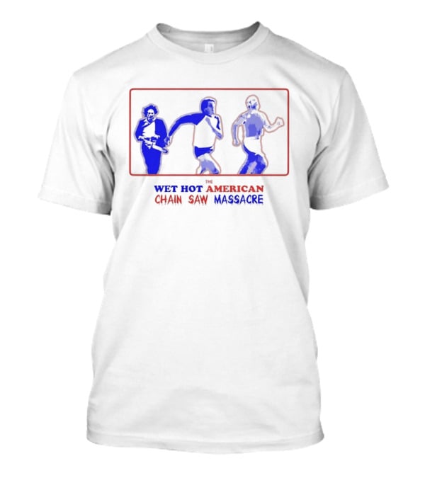 Wet Hot American Chain Saw Massacre Silhouettes Dance Comedy Horror Mashup T-Shirt