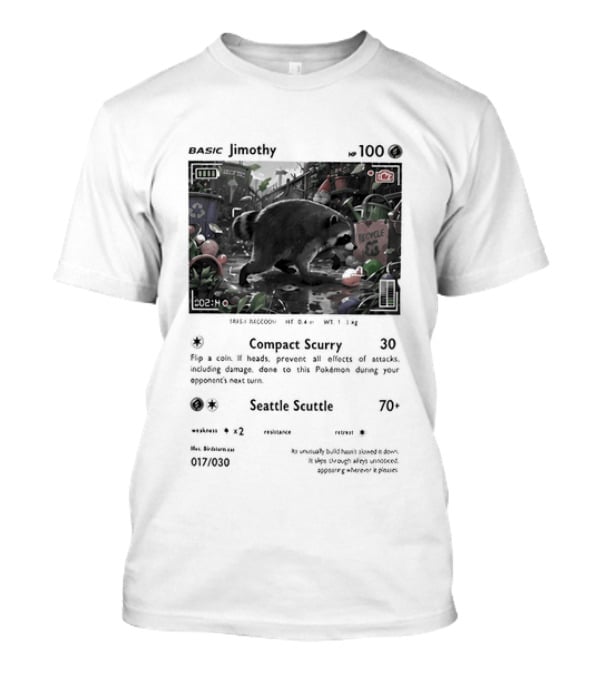 Jimothy Card 110 Combat Scrapy Raccoon Seattle Scuttle 70 2023 67/99 T-Shirt