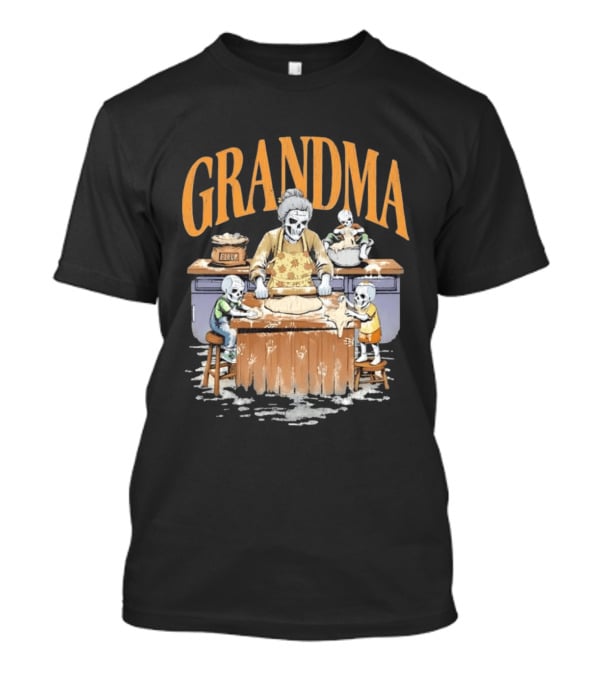 Grandma Baking Fun Skeleton Kitchen Flour Playtime T-Shirt