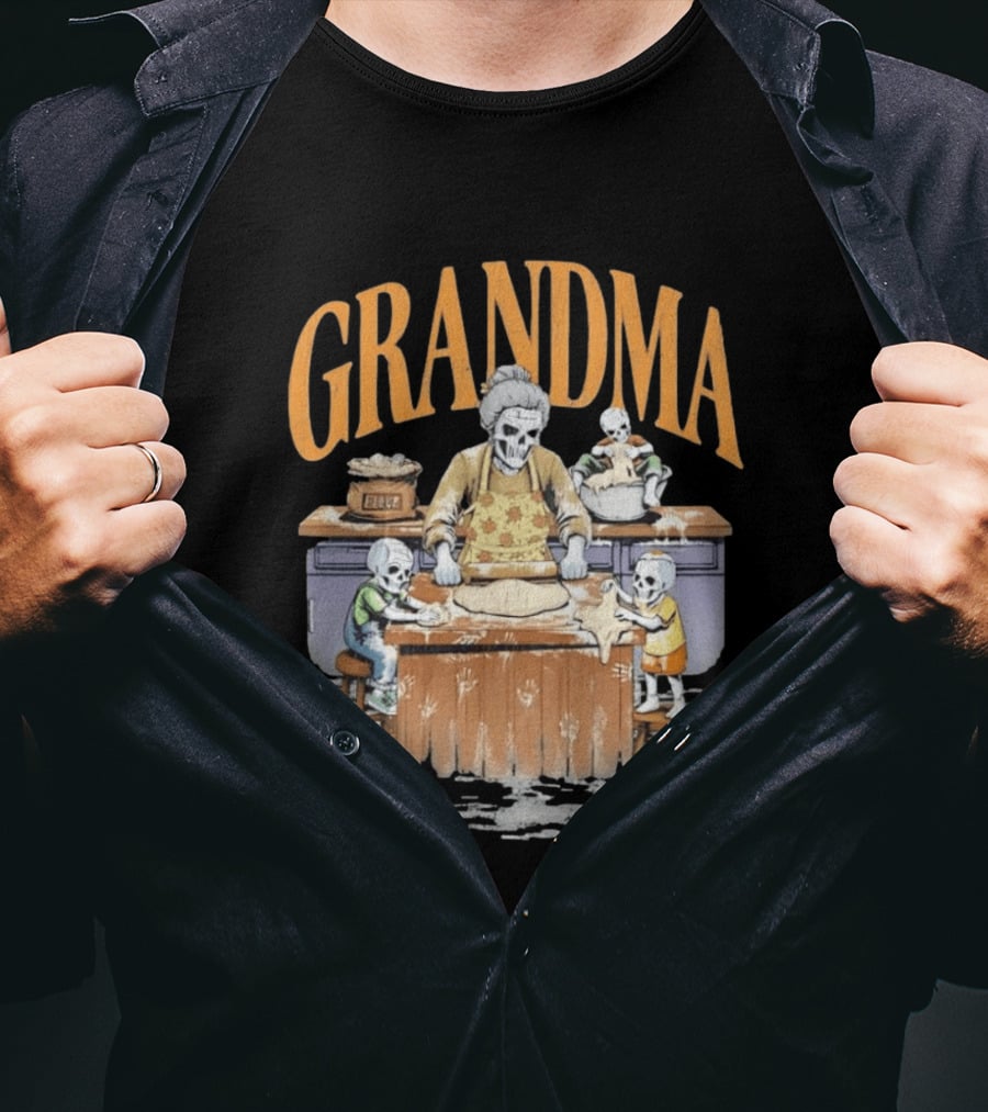 Grandma Baking Fun Skeleton Kitchen Flour Playtime T-Shirt
