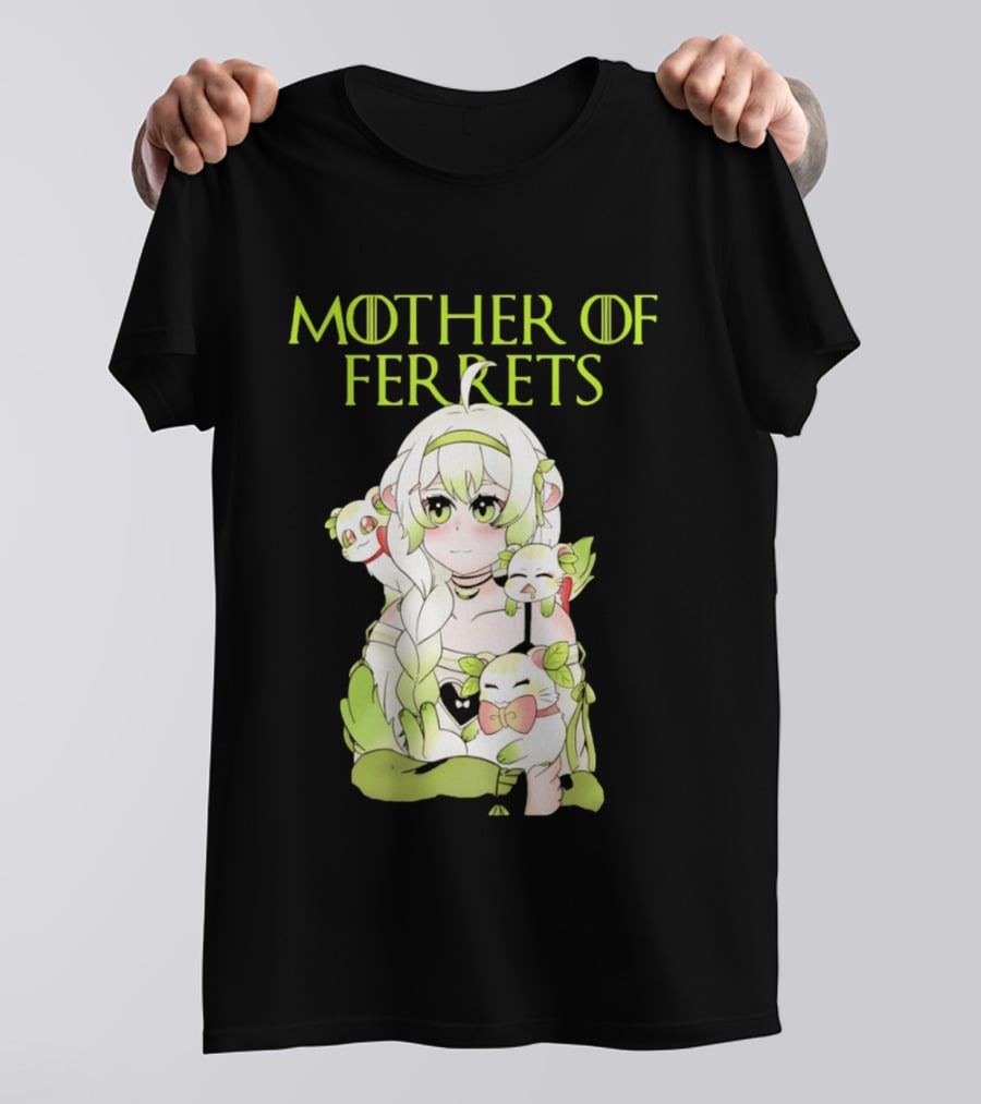 Mother Of Ferrets Anime Girl Ferret Lover Cute Kawaii T-Shirt