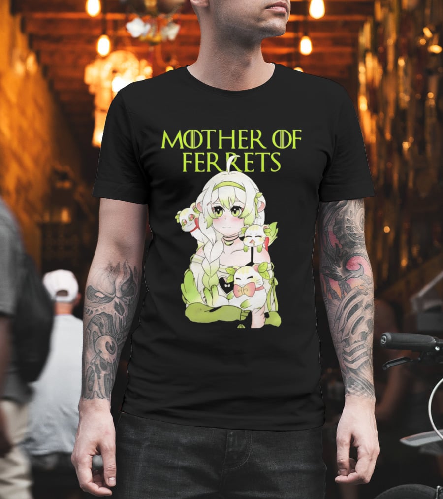 Mother Of Ferrets Anime Girl Ferret Lover Cute Kawaii T-Shirt