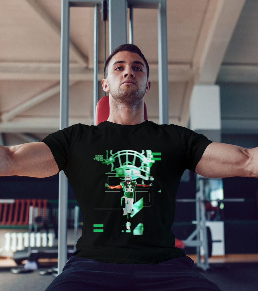 New York Jets 56 Days Til Season Countdown With Football Player And Helmet T-Shirt