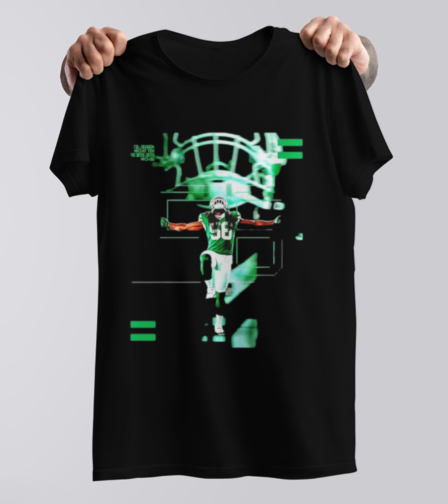 New York Jets 56 Days Til Season Countdown With Football Player And Helmet T-Shirt