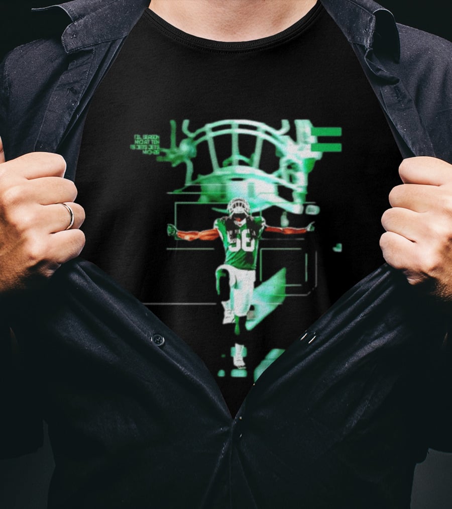 New York Jets 56 Days Til Season Countdown With Football Player And Helmet T-Shirt