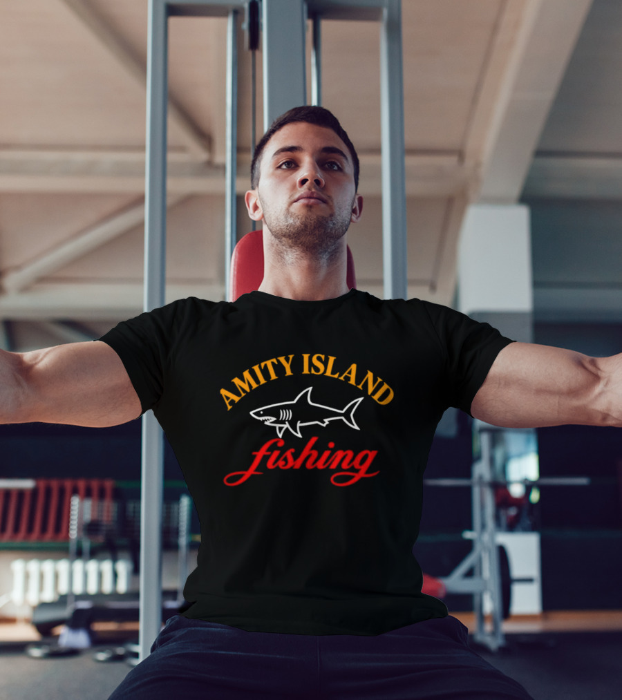 Amity Island Fishing Shark Jaws T-Shirt