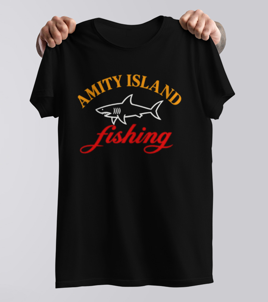 Amity Island Fishing Shark Jaws T-Shirt