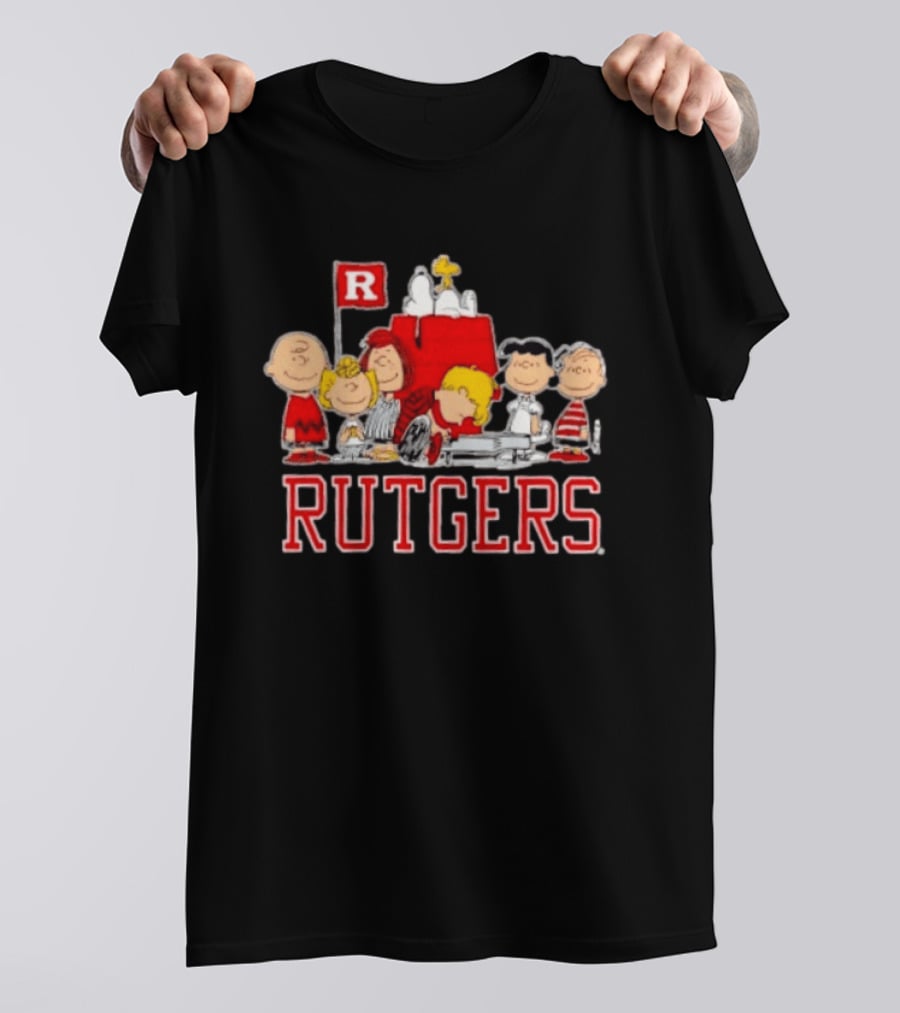 Peanuts Characters Rutgers Scarlet Knights Snoopy Woodstock Lucy Charlie Brown T-Shirt